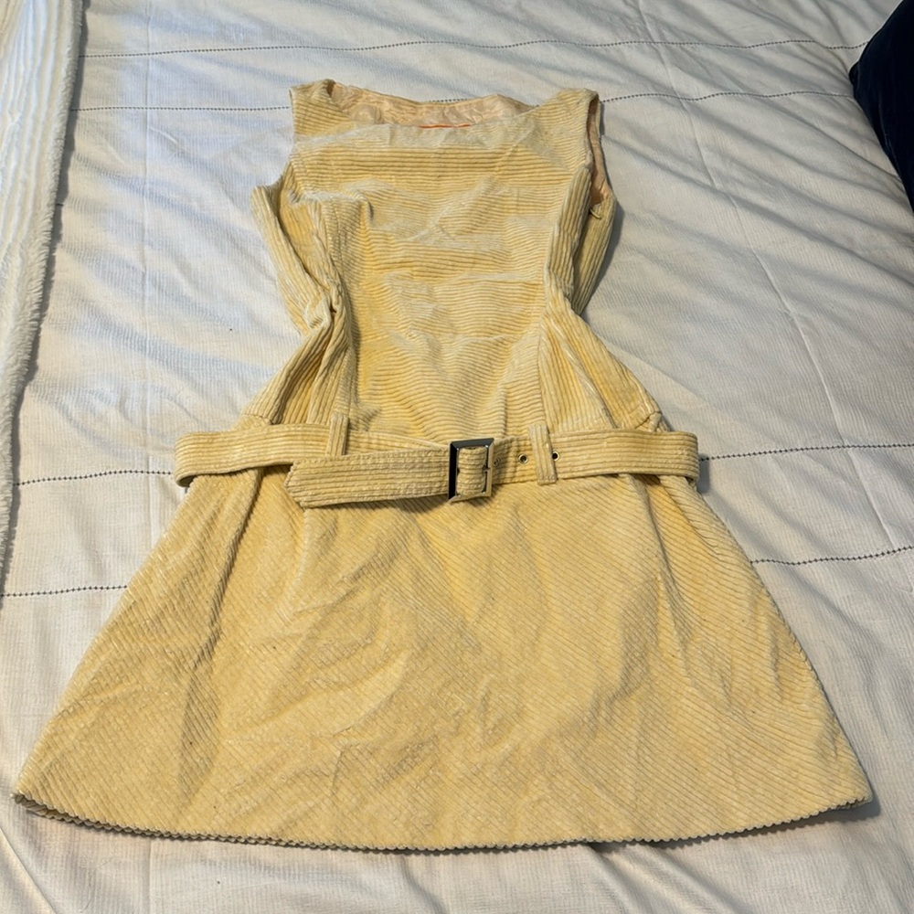 Drop waist 70s corduroy mini dress